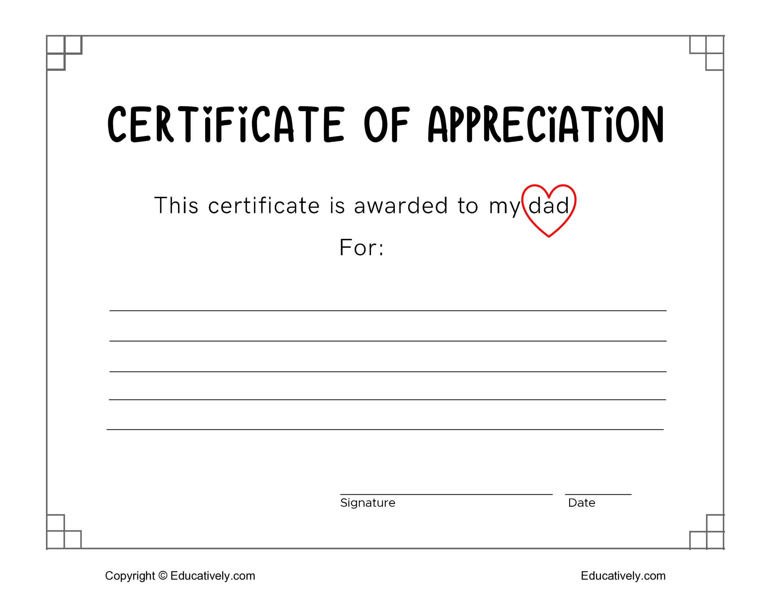 Father's Day Certificate