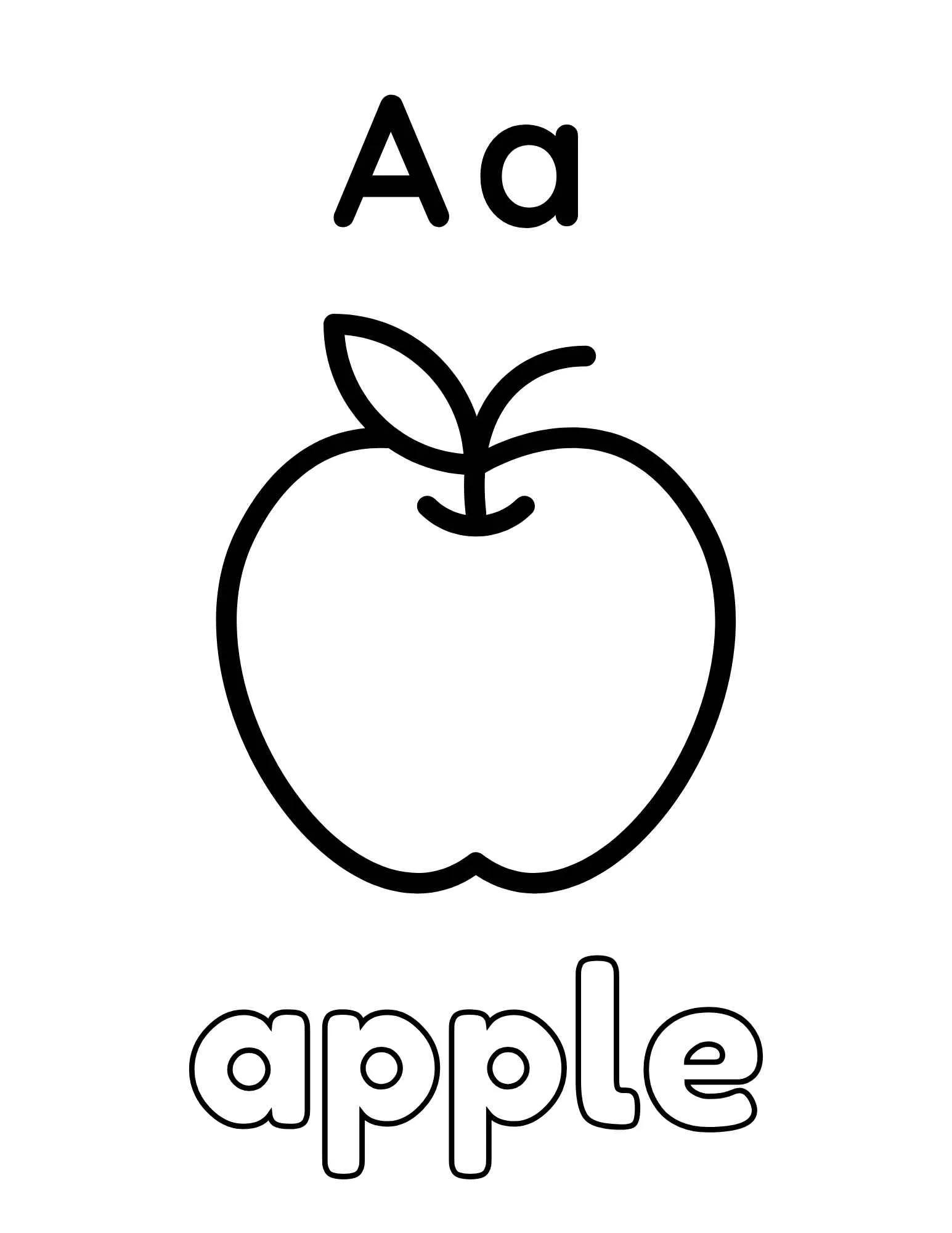 Letter A: Apple Coloring Page