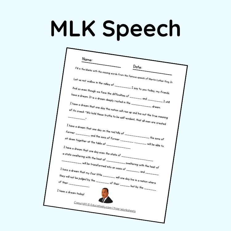 Martin Luther King, Jr. Fill-in-the-Blanks