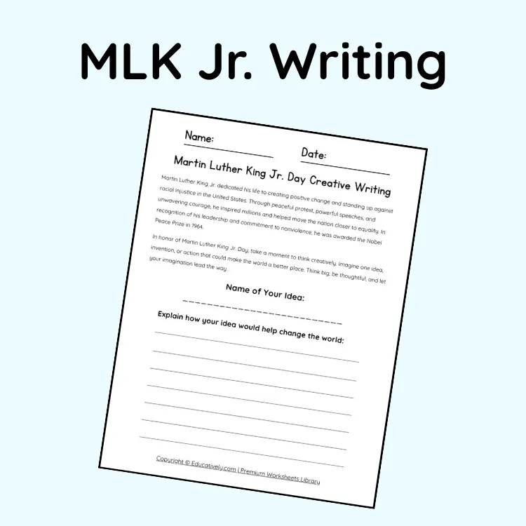 Martin Luther King Jr. Writing Printable