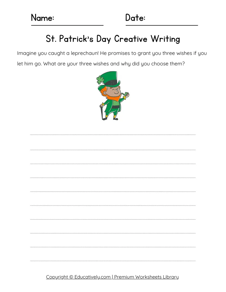 St. Patrick's Day Creative Writing