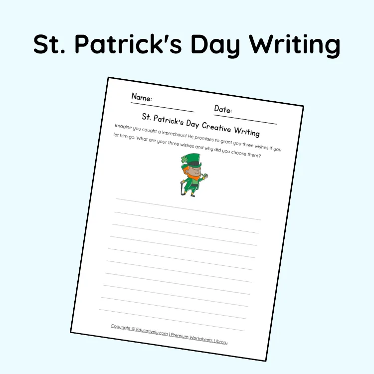 St. Patrick's Day Creative Writing Printable Worksheet