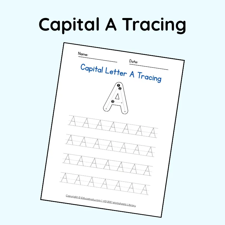 Capital Letter A Tracing