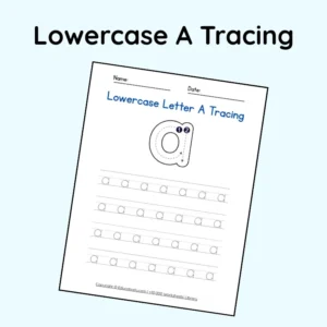 Lowercase Letter A Tracing